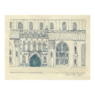 1943 Architectural Drawing by William Wood For Sale