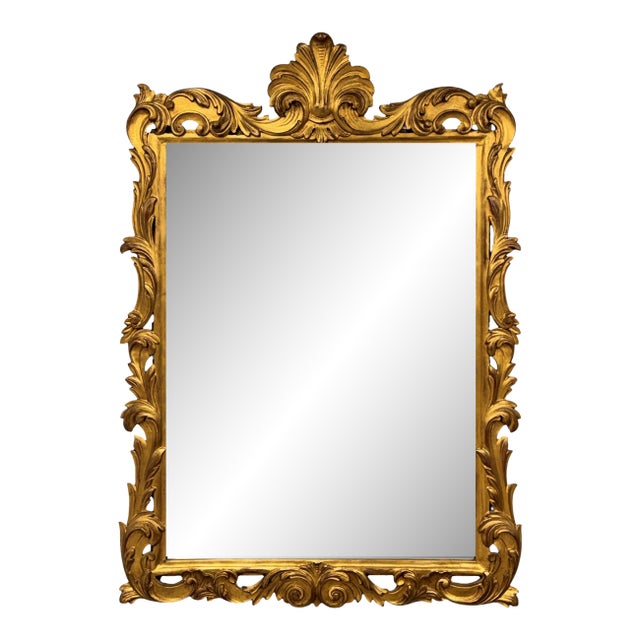 Vintage Carved Giltwood Mirror For Sale