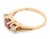 Pink 14k Yellow Gold Pink Tourmaline and Diamond Three-Stone Ring For Sale - Image 8 of 9