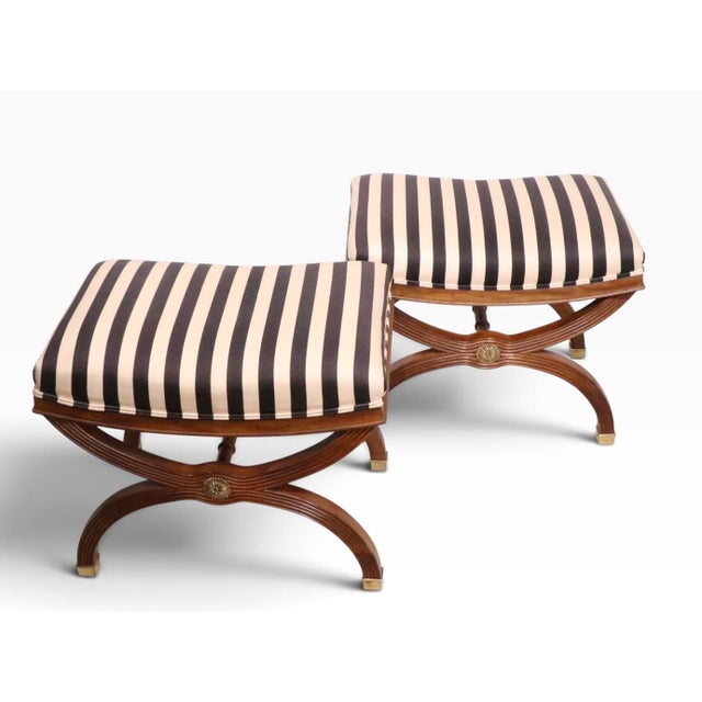 Pr. Regency Revival Bench Ottomans For Sale In New York - Image 6 of 17