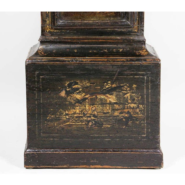 Wood George III Green Japanned Tall Case Clock For Sale - Image 7 of 11