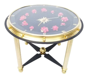 1950s Jacques Adnet Style Side Clock Table