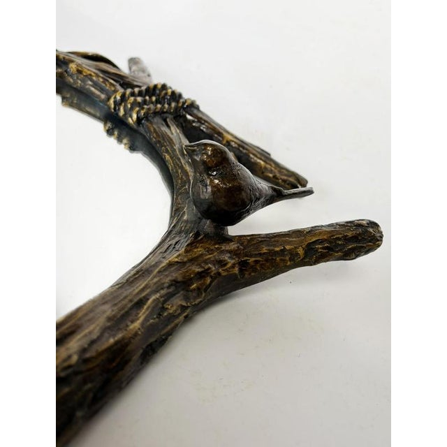 1970s Decorative Mirror with Wooden Branches and Birds, France, 1970 For Sale - Image 5 of 11