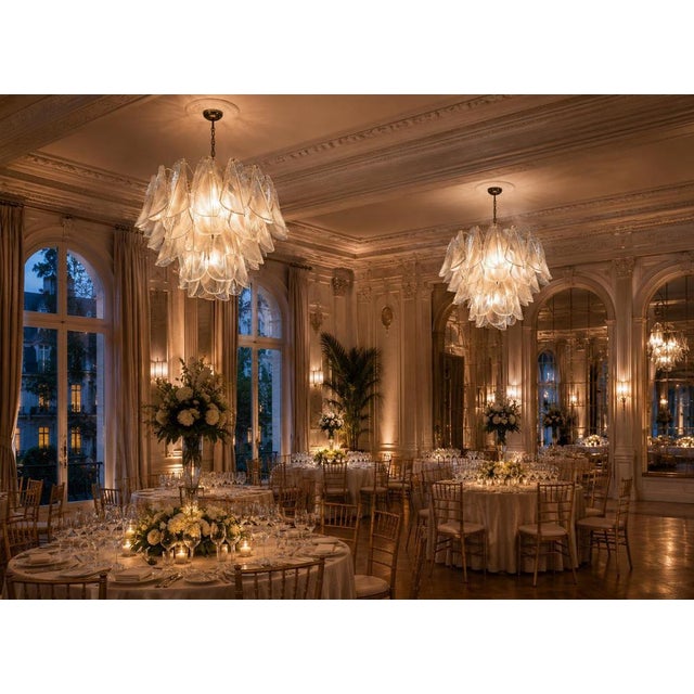 Glass Italian Chandelier in the style of Mazzega, Murano, 1970s For Sale - Image 7 of 9