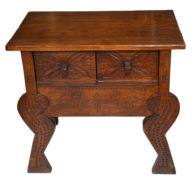 Guatemalan Nahuala Custom Carved Console or Side Table For Sale - Image 13 of 13