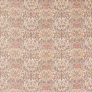 Morris & Co. Daisy & Oak Warp Print Fabric in Chestnut/Primrose