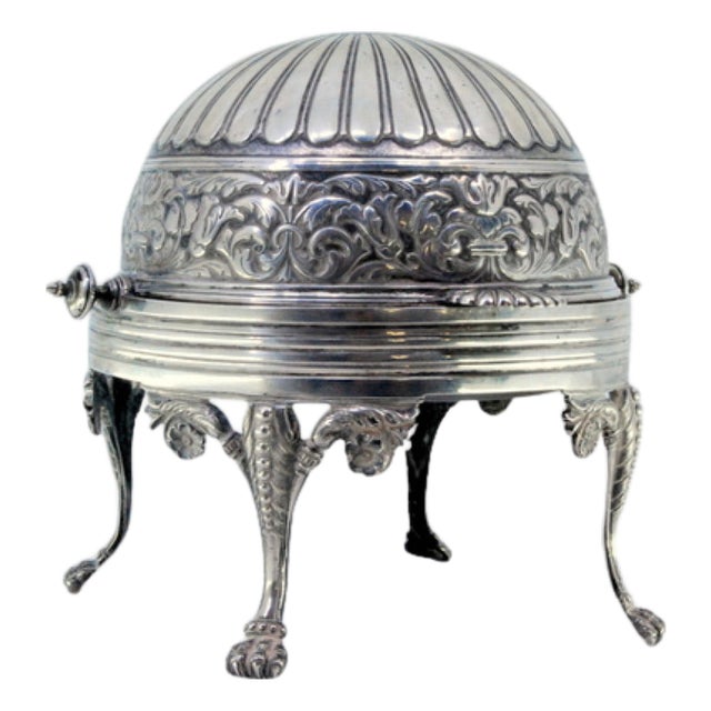 Butter Dish in Gummed Silver For Sale