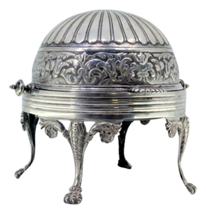 Butter Dish in Gummed Silver