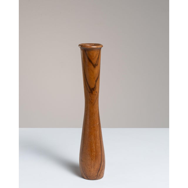 Mid 20th Century Denmark Brown Wood Vase For Sale - Image 4 of 15