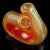 Glass Seguso Murano Vintage Red Orange Gold Flecks Italian Art Glass Double Mouth Tube Flower Vase For Sale - Image 7 of 13