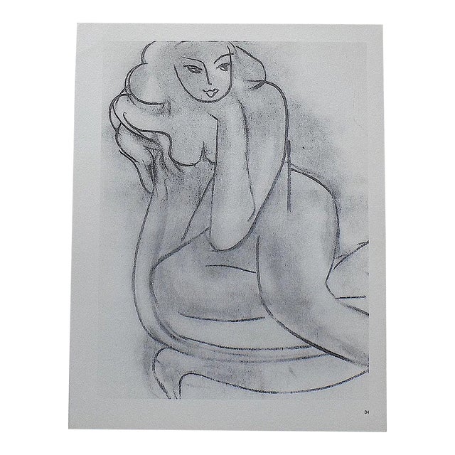 Vintage Mid 20th Century Modern Henri Matisse Abstract Female Nude Lithograph For Sale