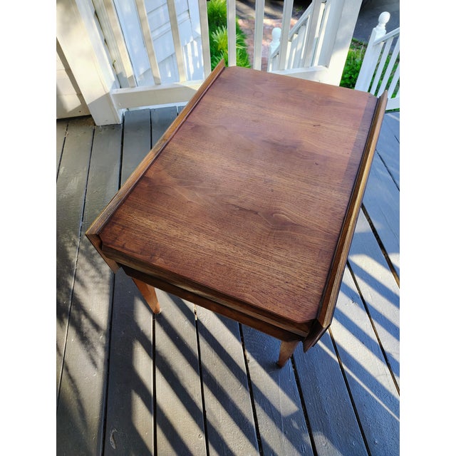 Mid-Century Modern Lane Side Table. Interesting angular design, good condition for age. Very light ring marks & staining -...