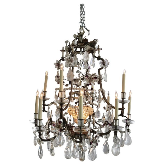 Maison Bagues Rock Crystal Chandelier For Sale - Image 11 of 15