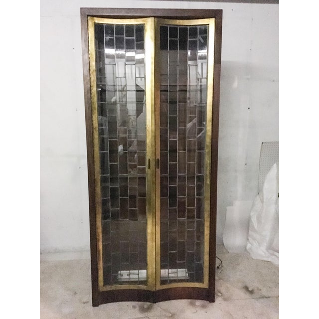 Heritage MidCentury Modern Brass & Lead Glass Chairish
