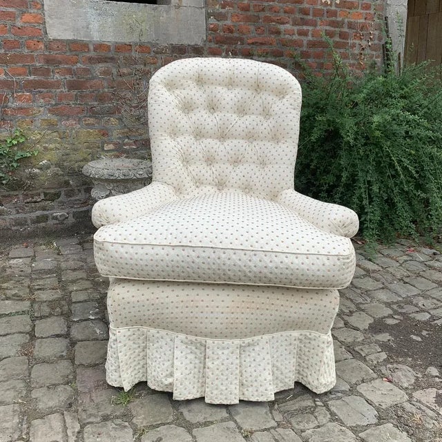 Napoleon III Padded Lounge Chair For Sale - Image 3 of 13