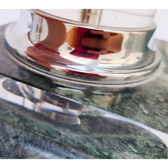 Vintage Art Deco Table Lamps in Glass and Marble, 1940s For Sale - Image 11 of 12