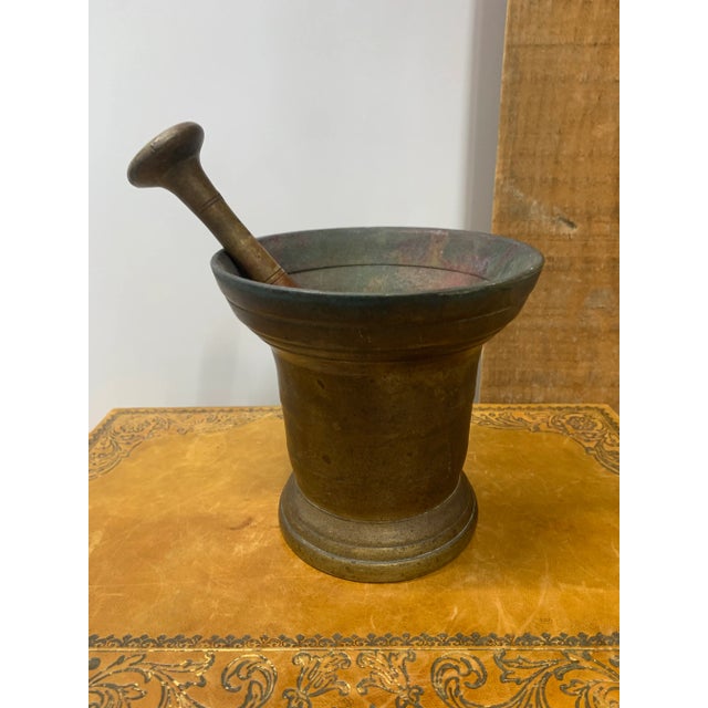 Italian 19th Century Oxidized Italian Bronze Mortar & Pestle For Sale - Image 3 of 6