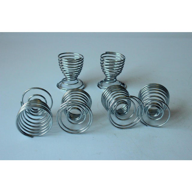 1970s Stainless Steel Spiral Egg Cups - Set of 6 For Sale - Image 5 of 6