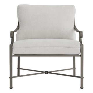 Brown Jordan Venetian Lounge Chair, Mica frame with Fusion Dove fabric For Sale