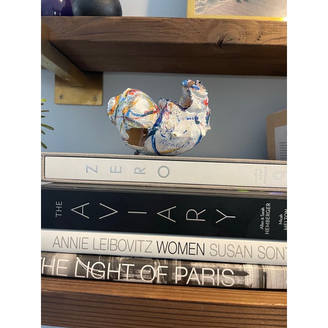 Paint Cheryl Fudge “Mondrian’s Dream Wave” – Signed Painted Shell Sculpture, Nantucket Coastal Abstract For Sale - Image 7 of 12