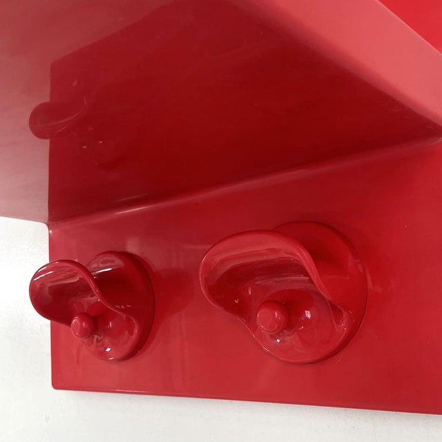 Kartell Red Coat Rack and Shelf by Marcello Siard & Olaf Von Bohr for Kartell, 1970s For Sale - Image 4 of 7