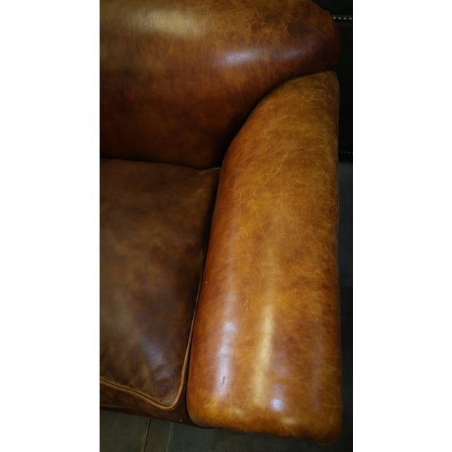 Animal Skin Large George Smith Two-Seater Club Sofa in Leather, 2010s For Sale - Image 7 of 18