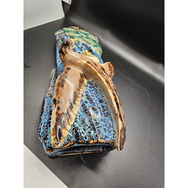 Vintage Bird pocket Wall Vase Handmade Handpainted Majolica ceramic