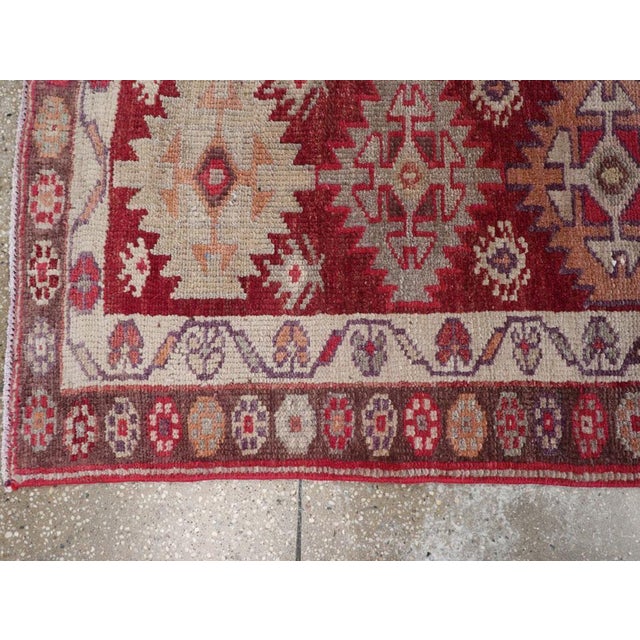 Mid 20th Century Galerie Shabab Collection Tribal Mid-20th Century Handmade Turkish Anatolian Runner For Sale - Image 5 of 8