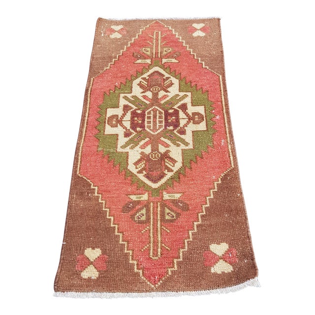 Geometric Oushak Handmade Rug For Sale