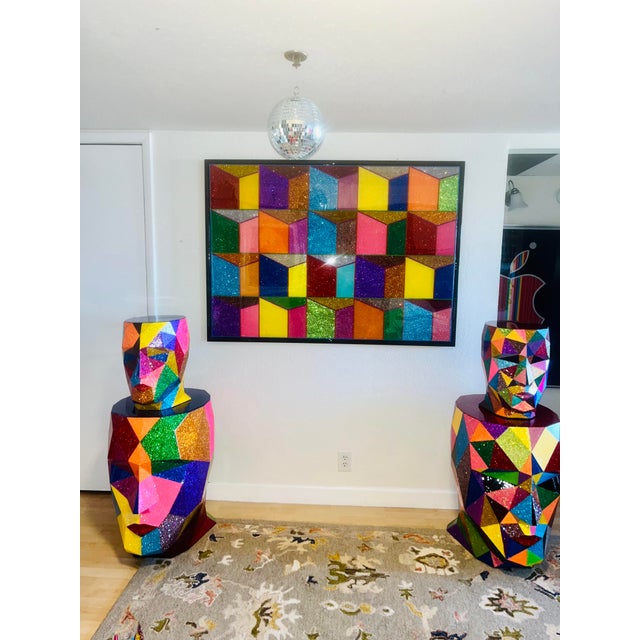 "Futuristic Rio Slum" Contemporary Original Mixed-Media Painting by Mauro Oliveira For Sale In Los Angeles - Image 6 of 13