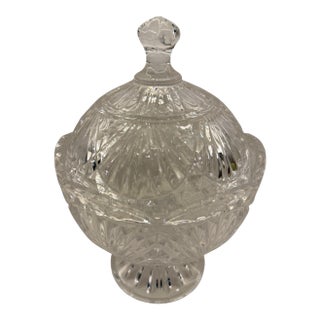 Mid 20th Century Godinger Attributed Shannon Freedom Covered Crystal Candy Jar For Sale