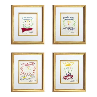 1960s Picasso Lithograph Set of 4 Framed Kings-15-17-19-21 For Sale