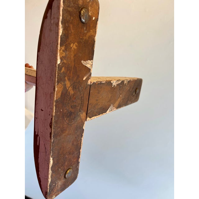 1920s 19th Century Folk Art Wood Pedestal Table For Sale - Image 5 of 6