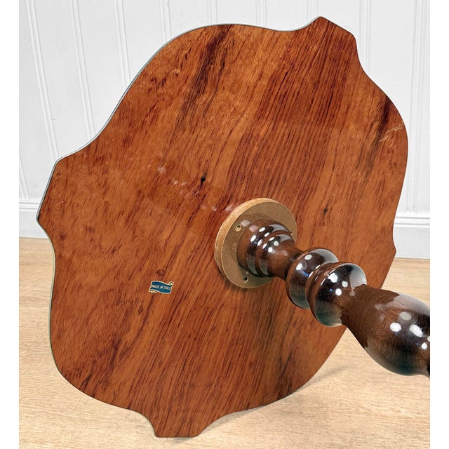 Vintage Italian Rococo Floral Marquetry Fruitwood Turtle Top Side Table For Sale - Image 10 of 12