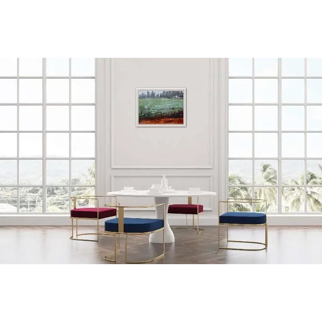 Quiet Places & Journeys — Horses in Field Original oil painting by L. Haas, 18 x 24 in unframed stretched canvas, signed....