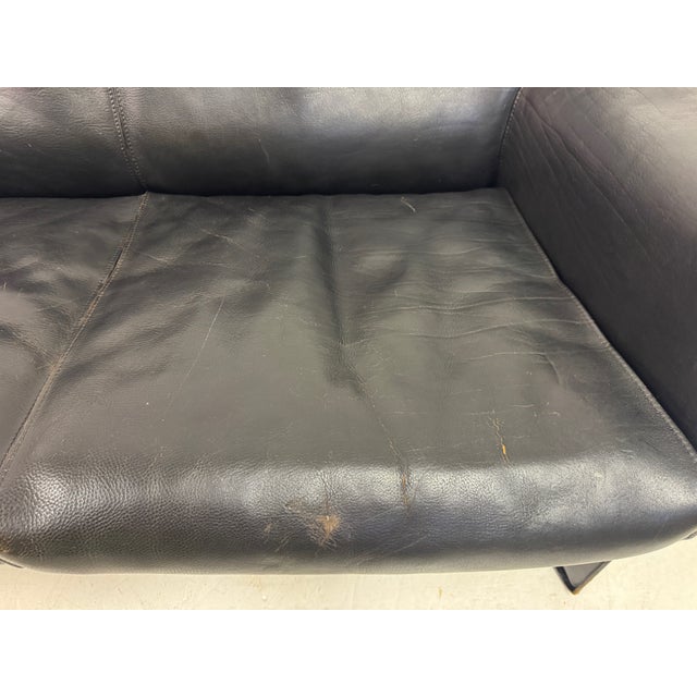 CAB 415 Sofa in Black Leather by Mario Bellini for Cassina, 1980s For Sale - Image 16 of 18