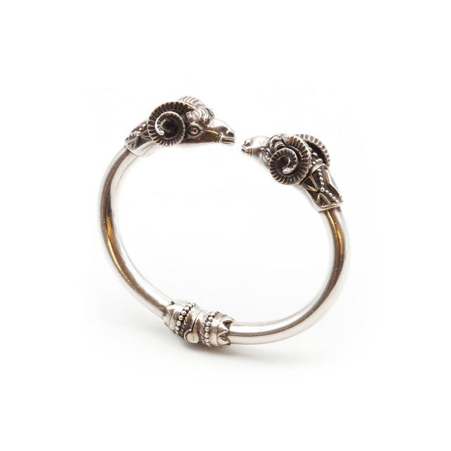 Metal Ram's Head Bangle Bracelet For Sale - Image 7 of 7