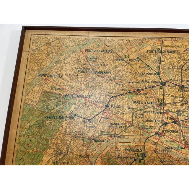 Large French Paris Metro Map 1960s For Sale - Image 12 of 12