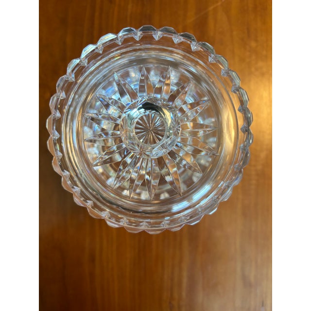 Beautiful classic Waterford crystal biscuit barrel, aka cookie jar. Slight scratch about one inch from bottom of jar.
