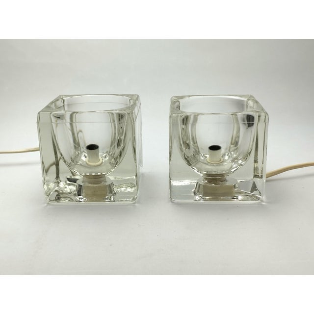Cube-Shaped Glass Table Lamps by Peill & Putzler, 1970s, Set of 2 For Sale - Image 12 of 12