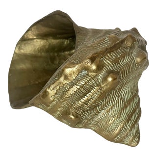Vintage Brass Conch Shell For Sale
