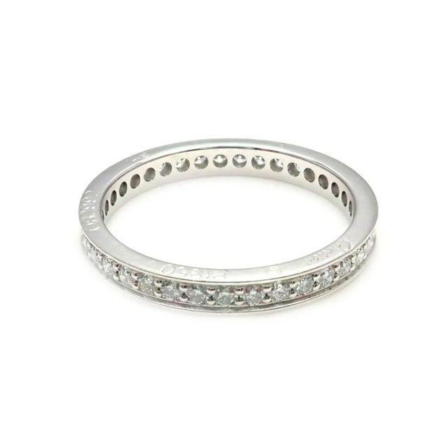 Contemporary Cartier Platinum Diamond 0.70ctw Eternity Band Ring Sz EU 49 US 5 For Sale - Image 3 of 6