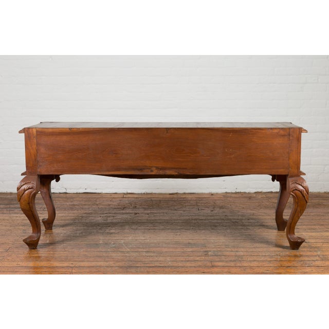 Early 20th Century Dutch Colonial Early 20th Century Low Table with Two Drawers and Cabriole Legs For Sale - Image 5 of 13