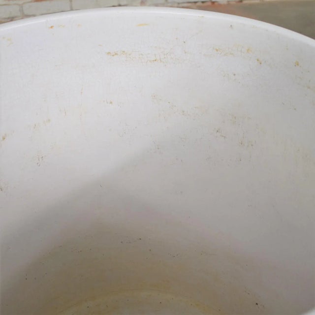 Vintage Mid Century Modern Flower Pot by Architectural Pottery White Cylindrical Extra Large For Sale - Image 10 of 12
