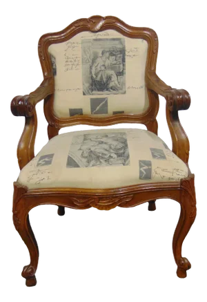 Louis XV Style Carved Walnut Arm Chair