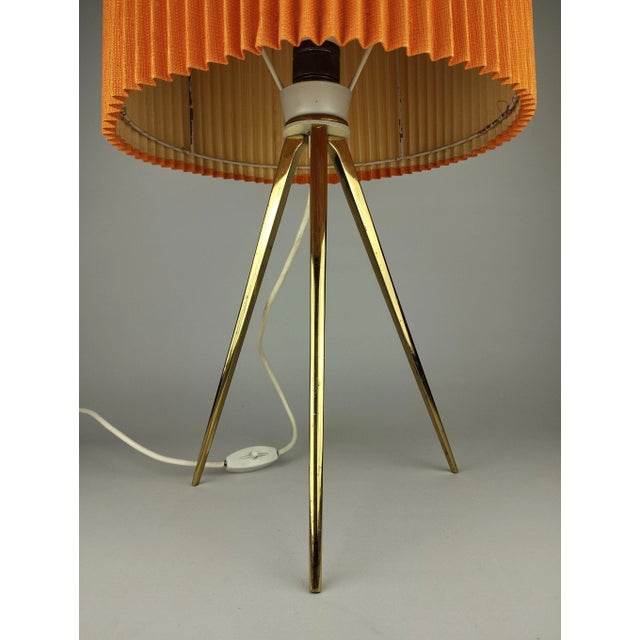 Gold Mid-Century Tripod Floor Lamp, 1950s For Sale - Image 8 of 13
