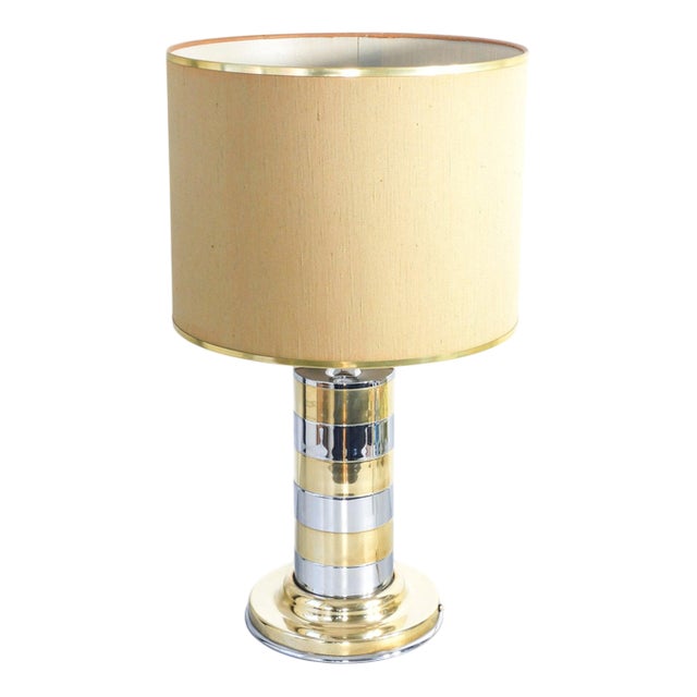 Chromed Metal Table Lamp, 1970s For Sale