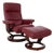 Set of Red Leather Atlantic Recliner and Footstool from Stressless For Sale