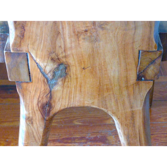 1960s Sculptural Olive Wood Chair from Maison Dubosq, 1970s For Sale - Image 5 of 8