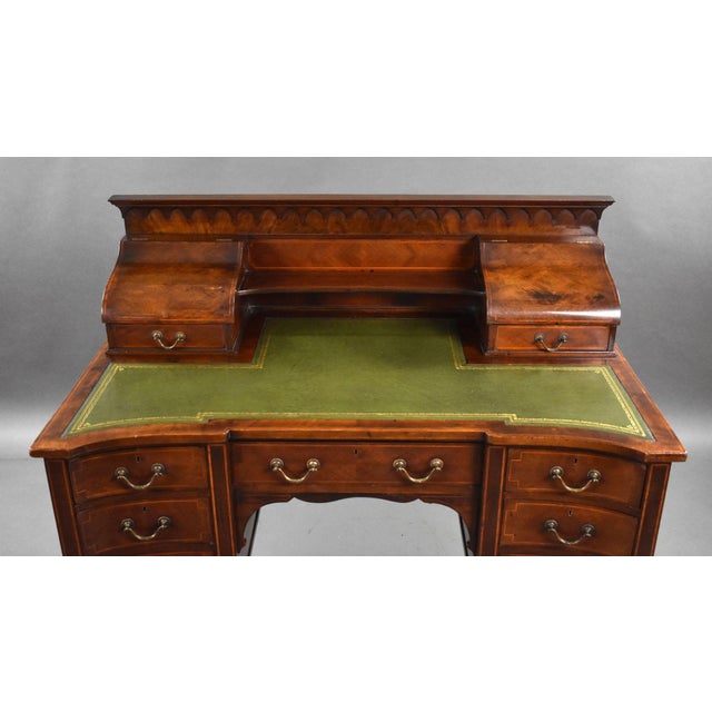 Edwardian Mahogany Carlton House Desk, 1900 For Sale - Image 10 of 11